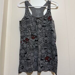 Marvel Character Print Gray Tank Top